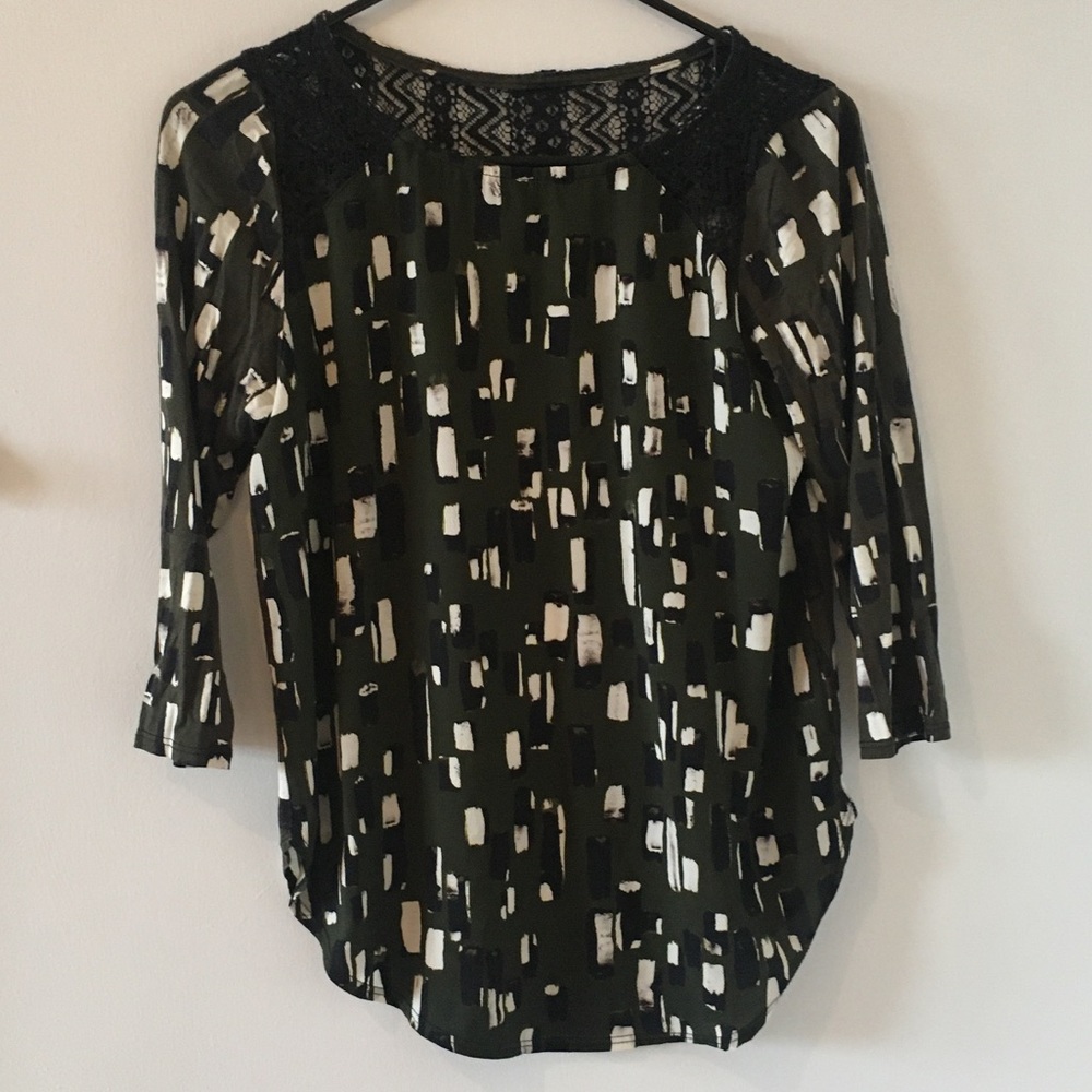 Weston Blouse with Green Motif
